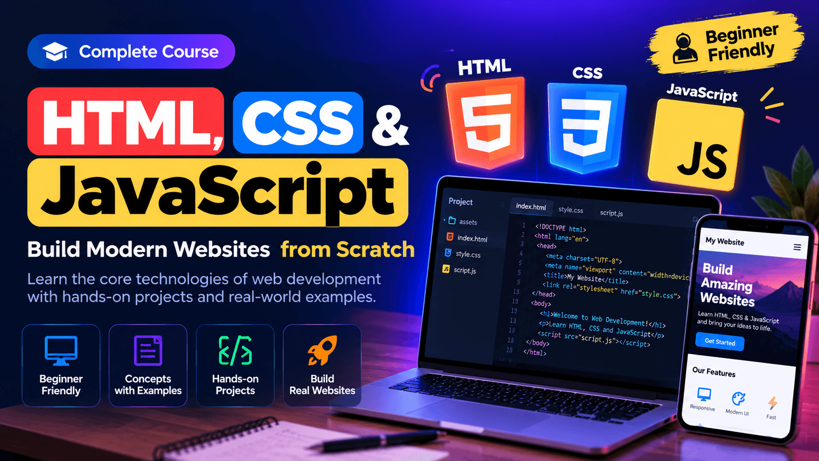 HTML, CSS & JavaScript Course